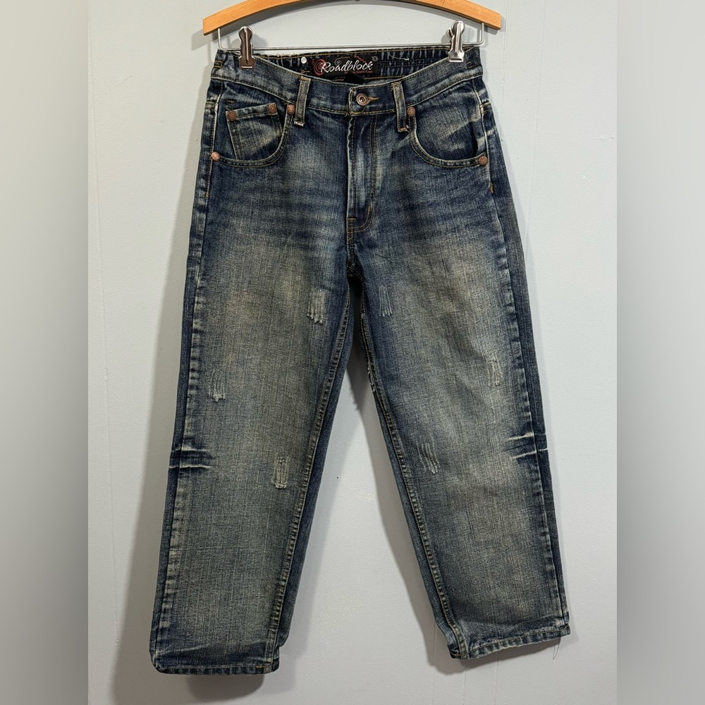 RoadBlock Boys Straight Legs Size 10H Bleached Jeans